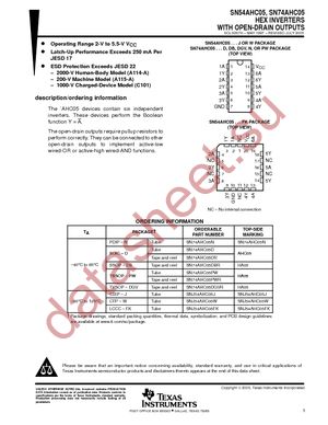 SN74AHC05DRE4 datasheet  